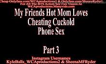 Watch as my friend's hot mom gets naughty on the phone with his son's friend